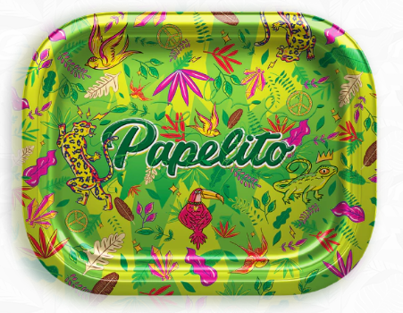 BANDEJA DE METAL PAPELITO - FAUNA E FLORA VERDE MEDIO